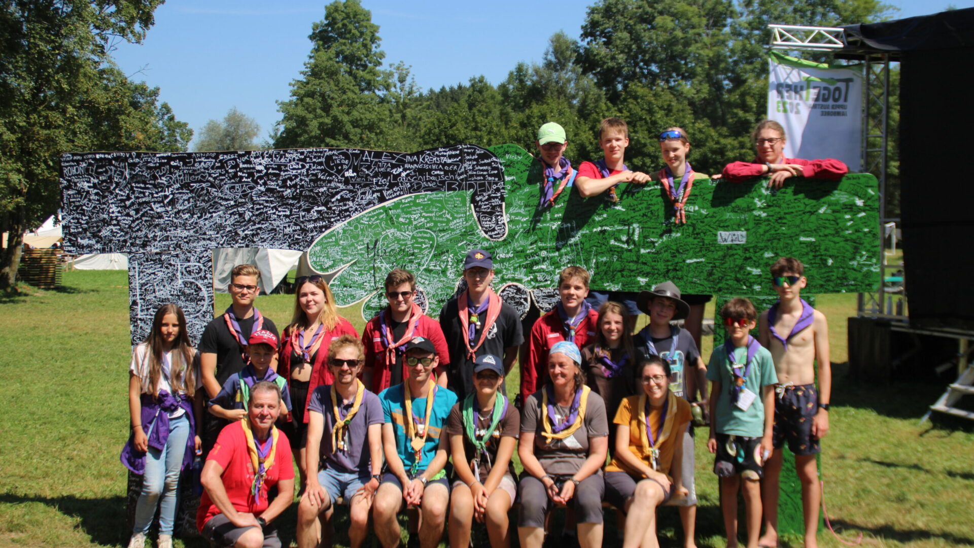 GuSp, CaEx und RaRo beim Int. Landeslager "Together23" 2023 in St. Georgen im Attergau